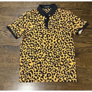 BYRD GANG BYRDGANG Golf Polo Performance Shirt Leopard Print Men Small